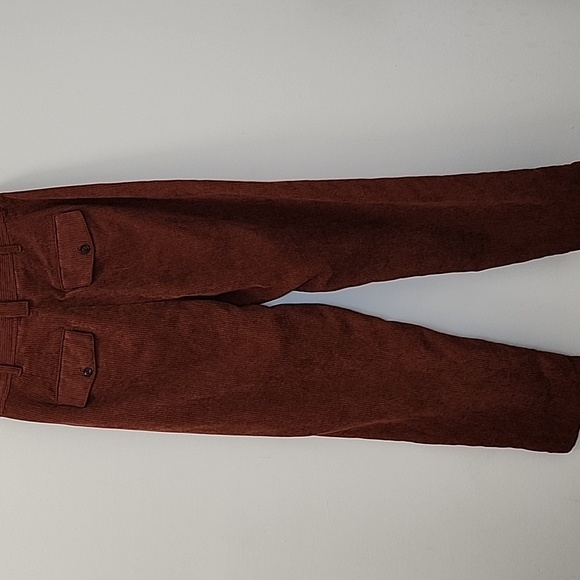 Madewell High Waist Tapered Corduroy Pants      Rust Red Trousers Size 4 - Picture 11 of 16